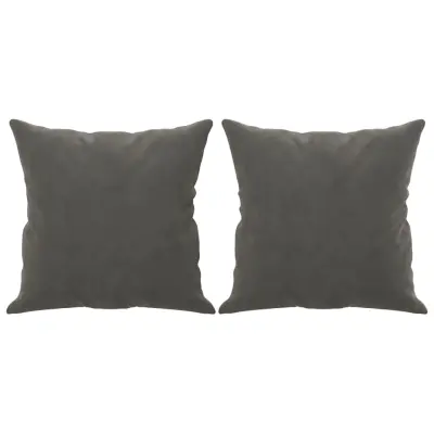 vidaXL Okrasna blazina 2 kosa temno siva 40x40 cm žamet
