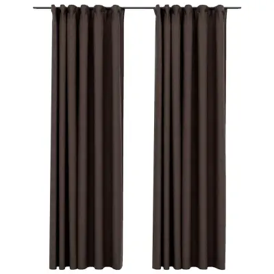 vidaXL Zatemnitvene zavese z obešali 2 kosa taupe 140x245 cm