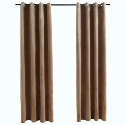 vidaXL Zatemnitvene zavese z obročki 2 kosa žamet bež 140x225 cm