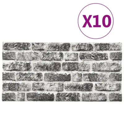 vidaXL 3D stenski paneli temno sive opeke 10 kosov EPS