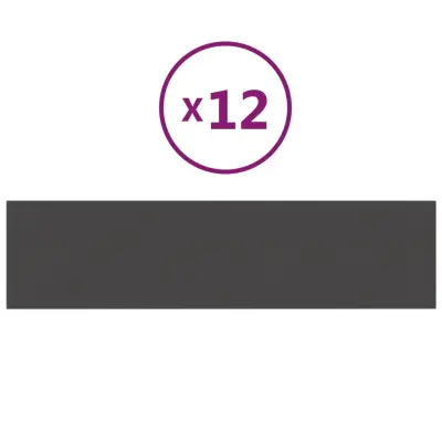 vidaXL Stenski paneli 12 kosov temno sivi 60x15 cm blago 1,08 m²