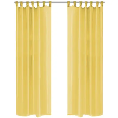 vidaXL Prosojne zavese 2 kosa 140x175 cm rumene barve