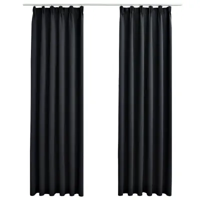 vidaXL Zatemnitvene zavese z obešali 2 kosa črne 140x225 cm