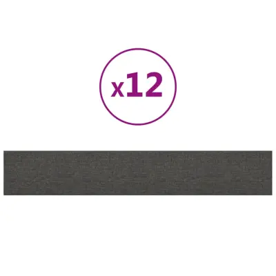 vidaXL Stenski paneli 12 kosov temno sivi 90x15 cm blago 1,62 m²