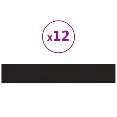 vidaXL Stenski paneli 12 kosov črni 90x15 cm žamet 1,62 m²
