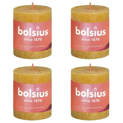 Bolsius Rustikalne stebričaste sveče Shine 4 kosov 80x68 mm