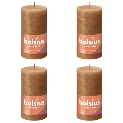 Bolsius Rustikalne stebričaste sveče Shine 4 kosov 130x68 mm