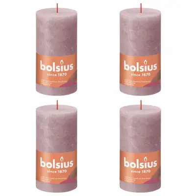 Bolsius Rustikalne stebričaste sveče Shine 4 kosov 130x68 mm