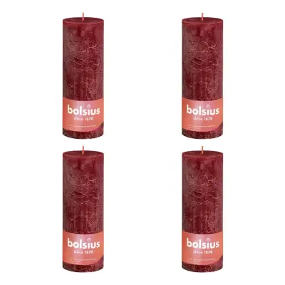 Bolsius Rustikalne stebričaste sveče Shine 4 kosov 190x68 mm
