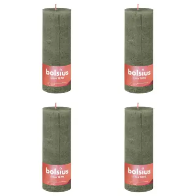 Bolsius Rustikalne stebričaste sveče Shine 4 kosov 190x68 mm