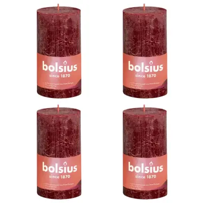 Bolsius Rustikalne stebričaste sveče Shine 4 kosov 130x68 mm