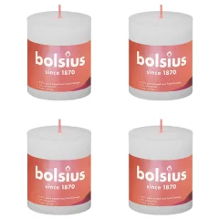 Bolsius Rustikalne stebričaste sveče Shine 4 kosov 80x68 mm