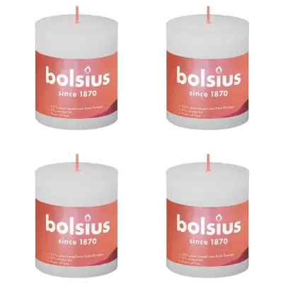 Bolsius Rustikalne stebričaste sveče Shine 4 kosov 80x68 mm