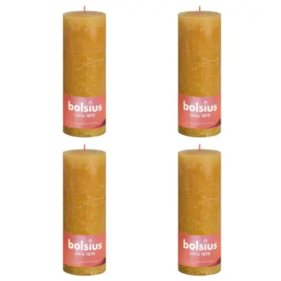 Bolsius Rustikalne stebričaste sveče Shine 4 kosov 190x68 mm