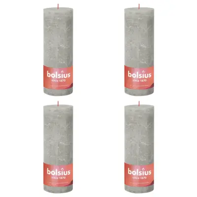 Bolsius Rustikalne stebričaste sveče Shine 4 kosov 190x68 mm