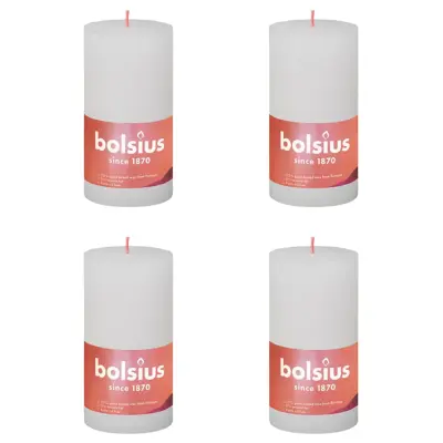 Bolsius Rustikalne stebričaste sveče Shine 4 kosov 130x68 mm