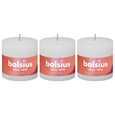 Bolsius Rustikalne stebričaste sveče Shine 3 kosi 100x100 mm