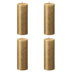 Bolsius Rustikalne stebričaste sveče Shimmer 4 kosov 190x68 mm