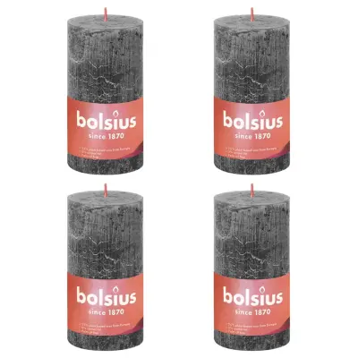 Bolsius Rustikalne stebričaste sveče Shine 4 kosov 130x68 mm