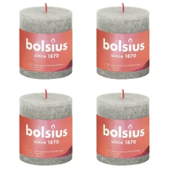Bolsius Rustikalne stebričaste sveče Shine 4 kosov 80x68 mm