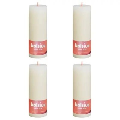 Bolsius Rustikalne stebričaste sveče Shine 4 kosov 190x68 mm