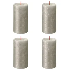 Bolsius Rustikalne stebričaste sveče Shimmer 4 kosov 130x68 mm
