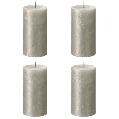 Bolsius Rustikalne stebričaste sveče Shimmer 4 kosov 130x68 mm