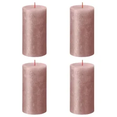 Bolsius Rustikalne stebričaste sveče Shimmer 4 kosov 130x68 mm