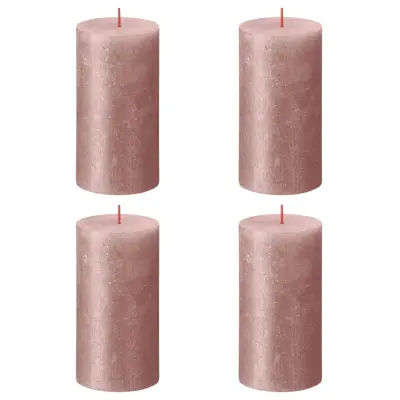 Bolsius Rustikalne stebričaste sveče Shimmer 4 kosov 130x68 mm