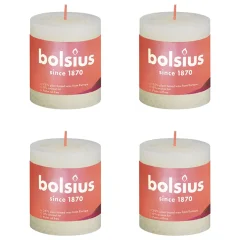 Bolsius Rustikalne stebričaste sveče Shine 4 kosov 80x68 mm