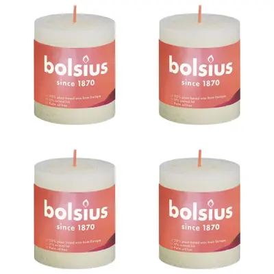 Bolsius Rustikalne stebričaste sveče Shine 4 kosov 80x68 mm