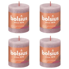 Bolsius Rustikalne stebričaste sveče Shine 4 kosov 80x68 mm