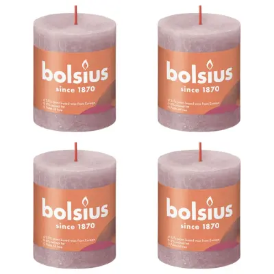 Bolsius Rustikalne stebričaste sveče Shine 4 kosov 80x68 mm