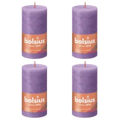 Bolsius Rustikalne stebričaste sveče Shine 4 kosov 130x68 mm