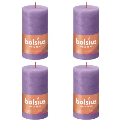 Bolsius Rustikalne stebričaste sveče Shine 4 kosov 130x68 mm