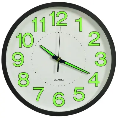 vidaXL Svetleča stenska ura črna 30 cm
