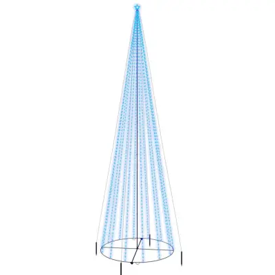  vidaXL Božično drevesce stožec 1134 modrih LED diod 230x800 cm