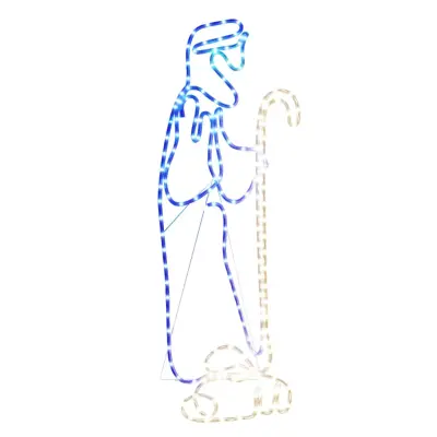 vidaXL Božična figura pastir in jagnje 168 LED lučk 102,5x35 cm