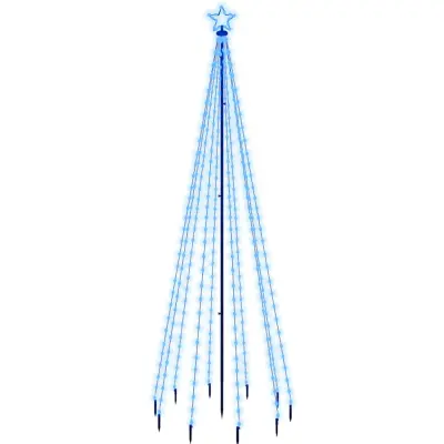  vidaXL Božično drevo s konico 310 modrih LED diod 300 cm