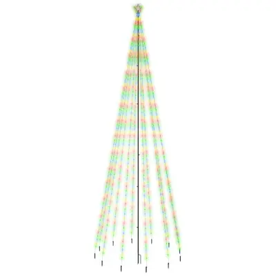 vidaXL Božično drevo s konico 732 pisanih LED lučk 500 cm