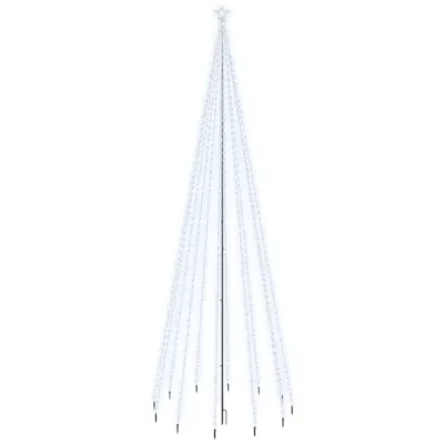 vidaXL Božično drevo s konico 732 hladno belih LED lučk 500 cm