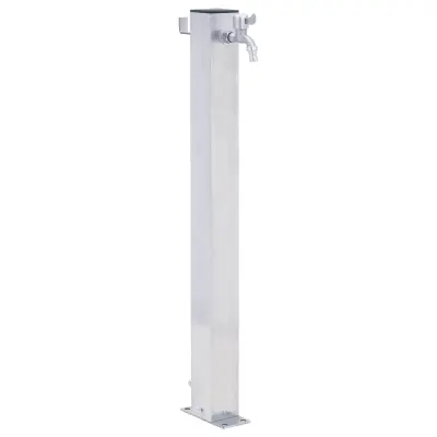 vidaXL Vrtni vodni stolp 80 cm nerjaveče jeklo kvadraten