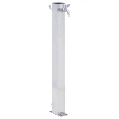vidaXL Vrtni vodni stolp 60 cm nerjaveče jeklo kvadraten