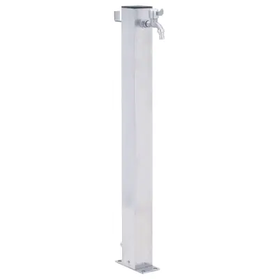 vidaXL Vrtni vodni stolp 40 cm nerjaveče jeklo kvadraten