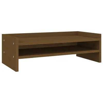 vidaXL Stojalo za zaslon medeno rjavo 50x24x16 cm trdna borovina