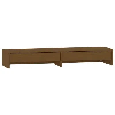vidaXL Stojalo za zaslon medeno rjavo 100x27x15 cm trdna borovina