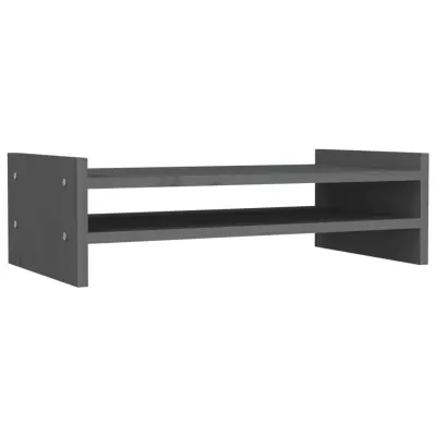 vidaXL Stojalo za zaslon sivo 50x27x15 cm trdna borovina