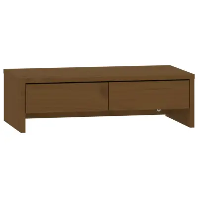 vidaXL Stojalo za zaslon medeno rjavo 50x27x15 cm trdna borovina