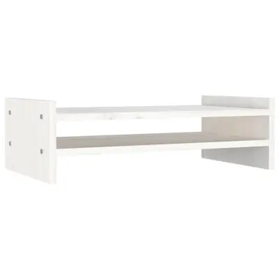 vidaXL Stojalo za zaslon belo 50x27x15 cm trdna borovina
