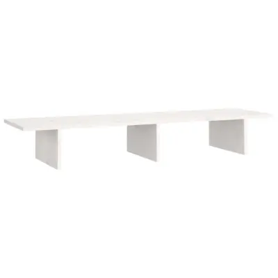 vidaXL Stojalo za zaslon belo 100x27x15 cm trdna borovina